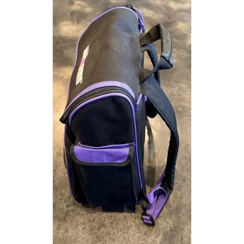 Crop In Style Scrapbooking Backpack Crafting Organizer Black/Purple Bag